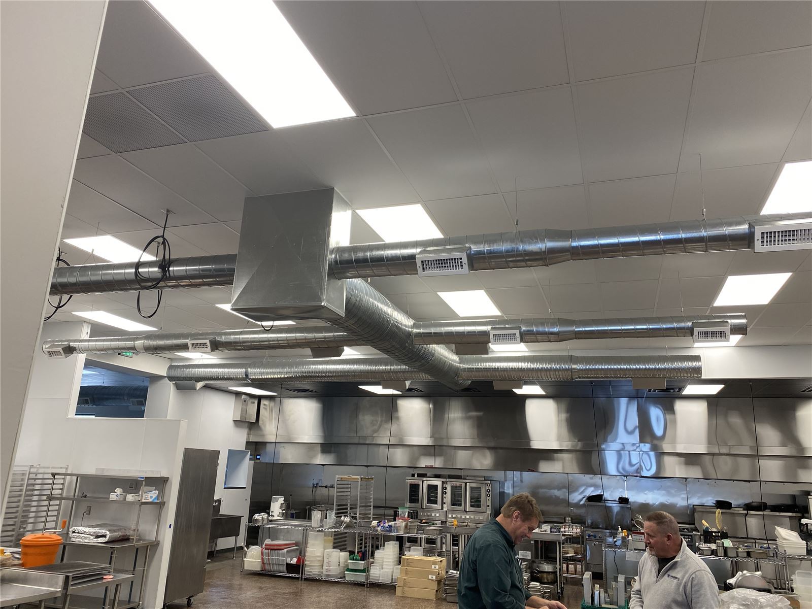 Stainless commercial kitchen exhaust hood system